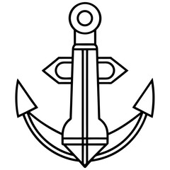 Detailed Anchor Line Art Illustration A Classic Maritime Symbol for Nautical Designs and Projects