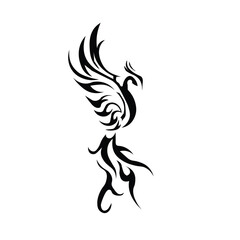 Fototapeta premium Ornamental Floral Design A classic black and white floral design element featuring elegant, curved leaves and intricate detailing. Perfect for use in decorative borders, logos