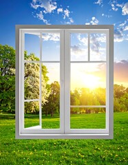 Window view of spring park