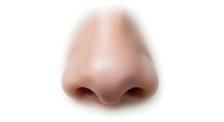 Close-up view of a human nose highlighting its texture and shape against a soft, blurred background