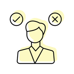 Decision Making color shadow thinline icon , vector, pixel perfect, illustrator file 
