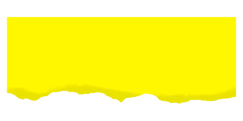 Bright Yellow Torn Paper Edge on White Background | Abstract Graphic Resource for Creative Design and Layering