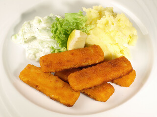 Fish Fingers with smashed Potato