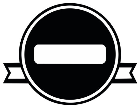 Classic circular badge template with a blank ribbon banner for custom logo design or text - Powered by Adobe