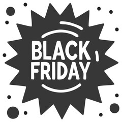 Fototapeta premium Bold Black Friday Sale Graphic with Starburst and Decorative Elements for Seasonal Shopping Event Promotions