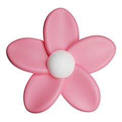 Pink 3d flower icon representing spring blossom