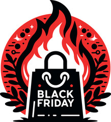 Black Friday Sale Shopping Vector
