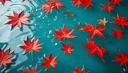 seamless pattern with autumn leaves