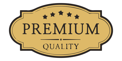 Premium quality luxury product golden label badge vector