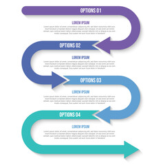 Infographic label design, Business infographics. Process with 4 steps, options. Vector 