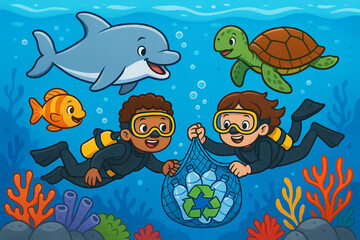 Clean and Green Environment Concept For Kids Learning