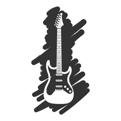 Electric guitar silhouette. Vector illustration