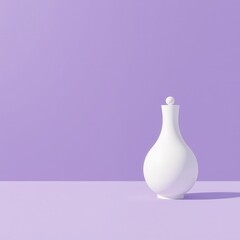 Minimalist White Sculptural Vessel Lavender Background