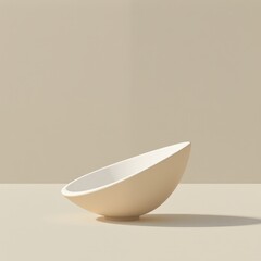 Minimalist White Object with Golden Accents Negative Space