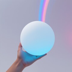 Minimalist Neonilluminated White Sphere Monochrome Setting