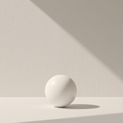 Minimalist White Geometric Object Negative Space背景