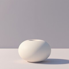 Minimalist White Object with Soft Lavender and Sunbeam Highlights