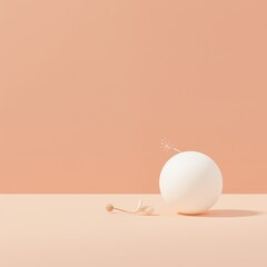 Minimalist White Object with Warm Sunlit Sparkles