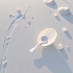 Elegant Minimalist Scene with White Abstract Object and Soft Monochrome
