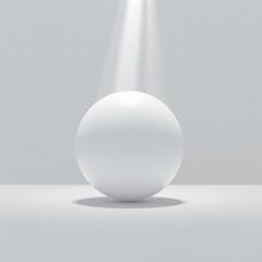 Upsidedown White Polished Sphere with Radiant Light