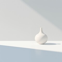 Elegant White Sculpture Warm Sunlight