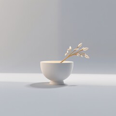 Minimalist White Sculpture with Ethereal Backlight