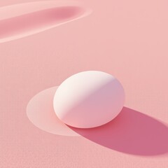 Minimalist Aerial View Glossy White Object Pastel Background