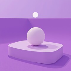 Minimalist Geometric Object with Violethued Background