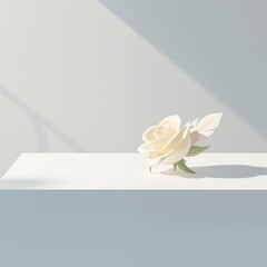 Minimalist White Object Plain Surface with Soft Lighting