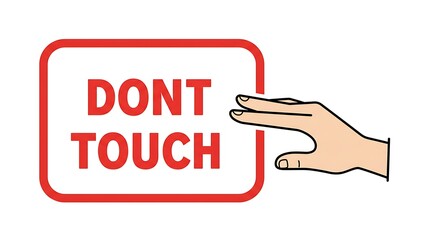 Illustration of dont touch sign with hand gesture warning prohibition message