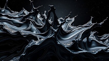 A mesmerizing material that is both flowing liquid and shimmering solid, contained within a force field.