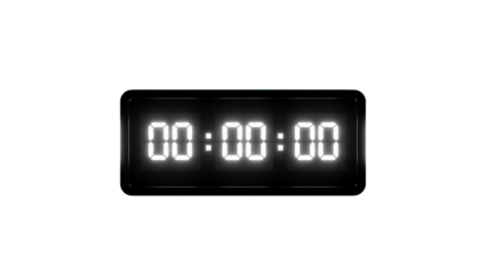 Zero hour countdown timer with glowing digital display for streaming overlays and event promotions, creating anticipation and excitement for upcoming launches