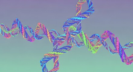 Intricate digital illustration of vibrant, interwoven DNA-like strands symbolizing advanced biological insights