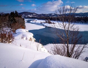 Winter river landscape