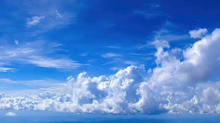 Vast Sky Filled With Fluffy Clouds