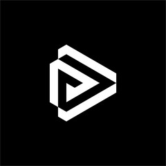 A modern and elegant Letter A Negative Space Logo with a futuristic feel. This geometric design is perfect for tech, media, or creative services.