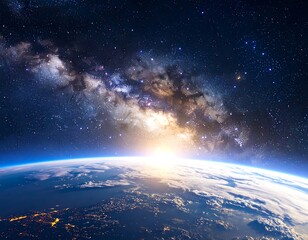 Earth from space, Milky Way