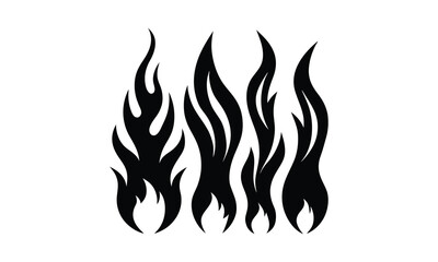 Fire Flame Silhouette Set