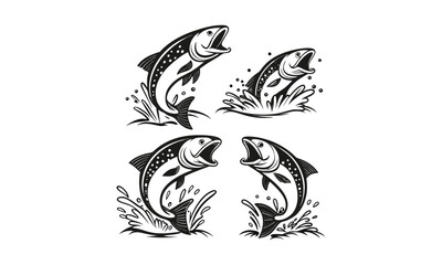 Jumping Fish Illustration Set