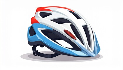 A vector illustration of a bicycle helmet safety gear flat clean design isolated on white background
