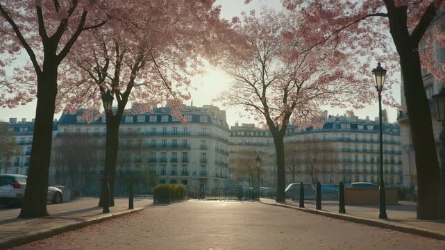 春のパリの朝 &ndash; 穏やかな都市の目覚め