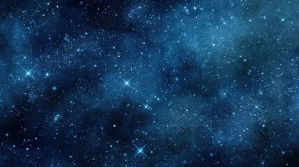 Dark Night Sky With Sparkling Stars And Nebulae