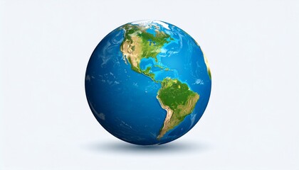 Fototapeta premium Earth globe, realistic depiction, centered