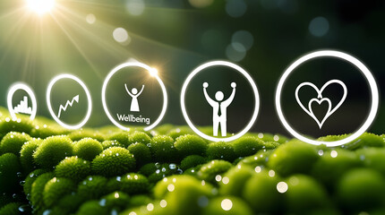 green nature eco leaf tree plant water illustration symbol design icon environment concept vector spring decoration energy drops light