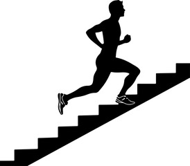 climbing stairs silhouette vector illustration