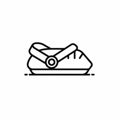 Simple outline illustration of a comfortable sandal with a strap