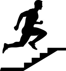 climbing stairs silhouette vector illustration