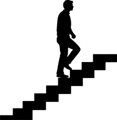 climbing stairs silhouette vector illustration