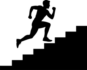 climbing stairs silhouette vector illustration