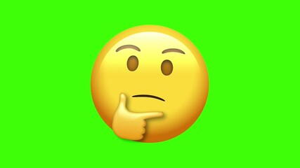 Thinking Face emoji animated. Thinking Face emoji animated 4k on green screen. - Powered by Adobe